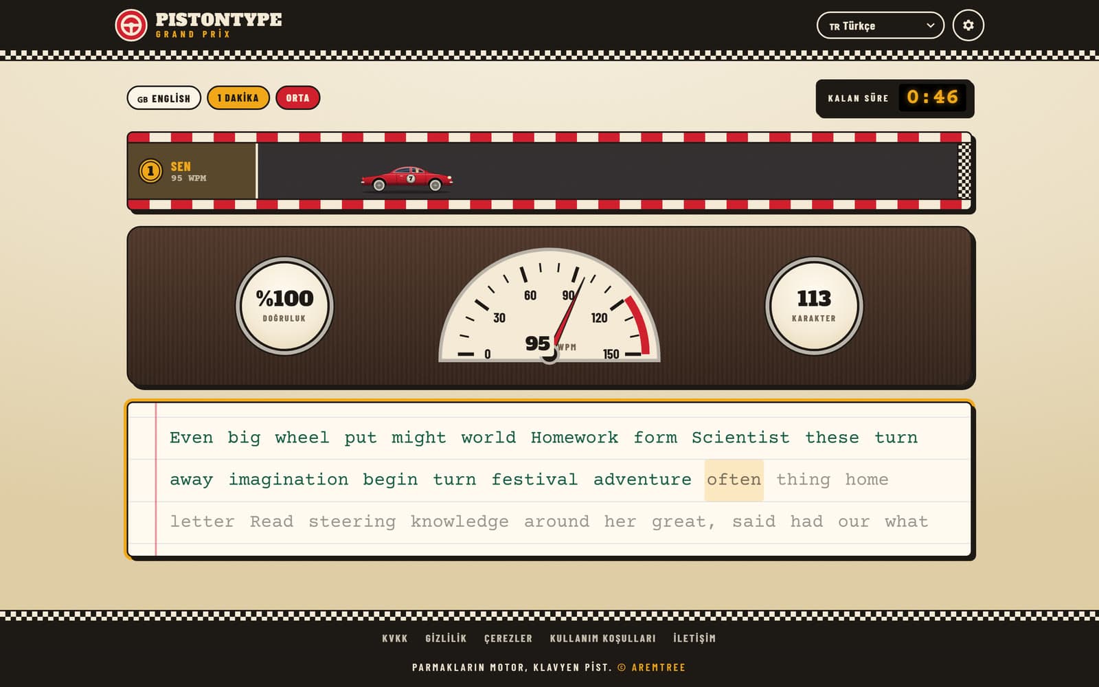 Race: speedometer, accuracy and your car moving down the track